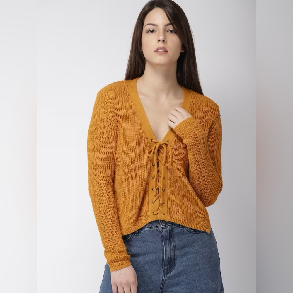 Lace up sweater